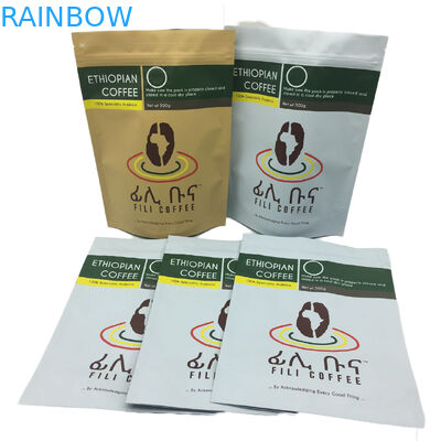 Mattendfolie zeichnete stehen oben Kaffee-Tasche der Reißverschluss-Verpackentaschen-500g