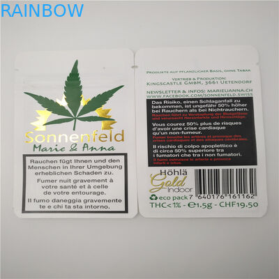 Hotstamped-Weiß fertigte CBD-Blatt-Papiertüten, das Kraftpapier besonders an, das für Blätter des Tabak-CBD verpackt