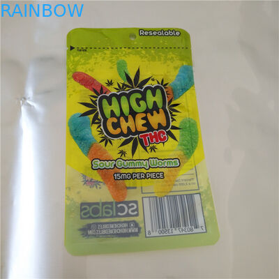 Fudge Cbd Thc sät heiß versiegelbare Plastiktaschen, Aluminiumfolie-Kissen für gummiartiges Cbd