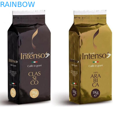 Seitenkeil-wiederversiegelbare Plastikkaffeetaschen Verpackentaschen Aluminiumfolie-Kaffeebohne mit Ventil 1kg