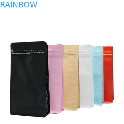 wiederversiegelbare lamellierte Kunststoffgehäuse-Kaffeetasche 500g 1kg der flachen Unterseite des Aluminiumfolieblockes Nahrungsmittelmit Ventil