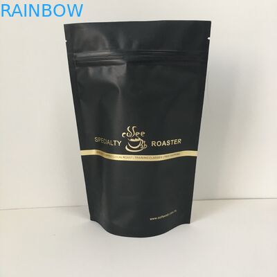 Eigenmarken-Goldlogo-Aluminiumfolie-gezeichnete Plastikbeutel, die Tasche mit Ventil verpacken