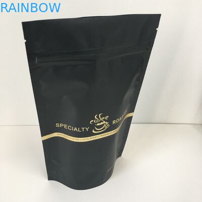 Eigenmarken-Goldlogo-Aluminiumfolie-gezeichnete Plastikbeutel, die Tasche mit Ventil verpacken