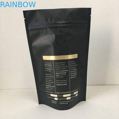 Eigenmarken-Goldlogo-Aluminiumfolie-gezeichnete Plastikbeutel, die Tasche mit Ventil verpacken