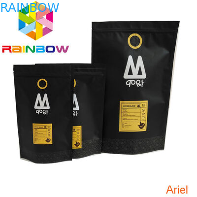 Plastikreißverschluß steht das schwarze Imbiss-Taschen-Mattverpacken oben wiederversiegelbaren Kaffeereißverschlussbeutel