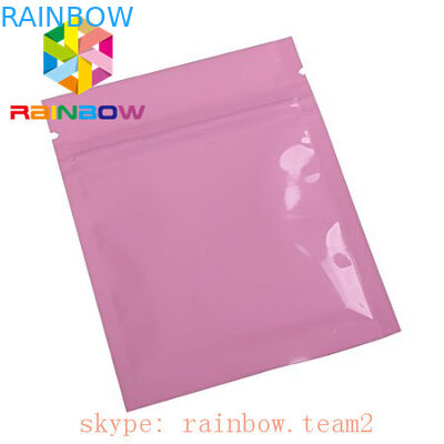 Rosa metallische Nahrungsmittelbeutel Chia-Samen-Siegelverpacken des Folien-Plastik-Zipverschluss-drei Seite flaches