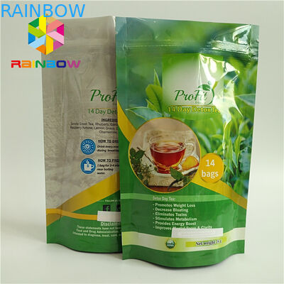 Kundengebundene Aluminiumfolie stehen oben die Teebeutel, die Rundboden-glattes Ende verpacken