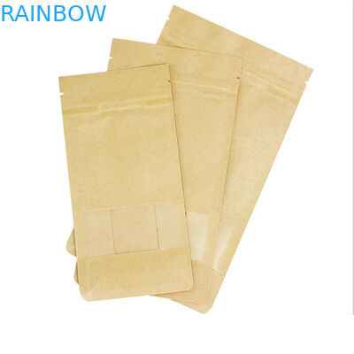 Klare Front kundengebundene Seitendichtungs-Verpackentasche des Papiertüte-Zipverschluss-drei für Süßigkeits-Nüsse