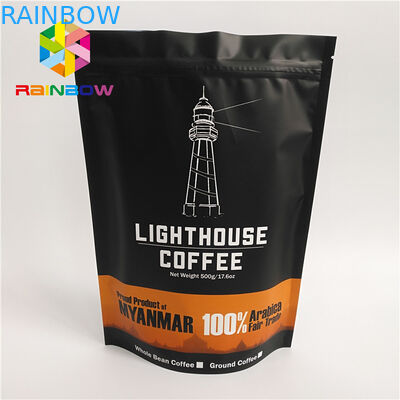 Wiederversiegelbare mit Reißverschluss stehen oben Kaffee-Beutel-Tasche für Nahrung, Sondergröße