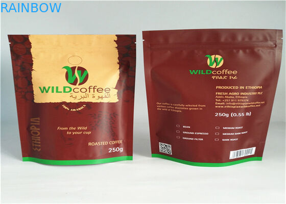 Schwarzer Plastik-Plastikverpackungs-Taschen-Zipverschluß treten Kaffee und für Tee ein