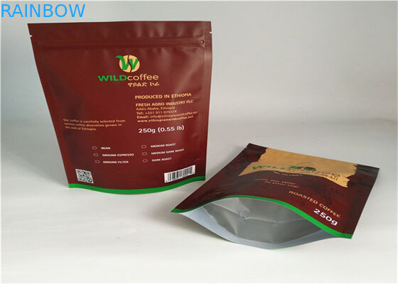 Schwarzer Plastik-Plastikverpackungs-Taschen-Zipverschluß treten Kaffee und für Tee ein