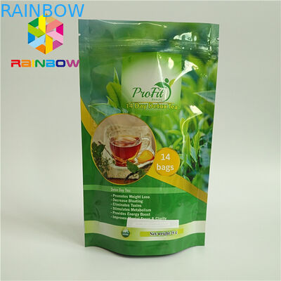 Nahrungsmittelgrad stehen oben den Reißverschluss-Beutel-Plastik, der für Tee/Kaffee heißgesiegelt wird