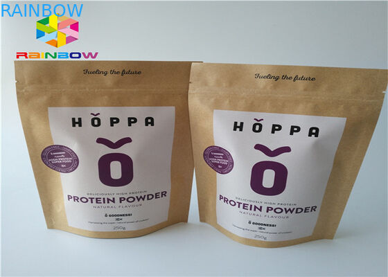 Das kundengebundene Druckkraftpapier mit Reißverschlussstehen oben Kunststoffgehäusetasche des BeutelTrockenfleisch- vom Rindimbisses mit klarem Fenster