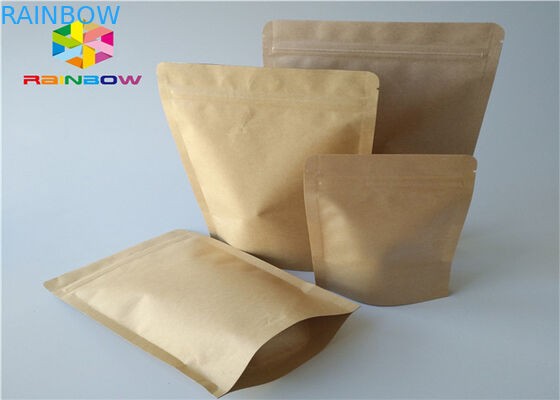 Das kundengebundene Druckkraftpapier mit Reißverschlussstehen oben Kunststoffgehäusetasche des BeutelTrockenfleisch- vom Rindimbisses mit klarem Fenster