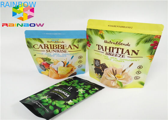 Das Molkeprotein-Pulver-Taschen-Verpackungs-/Reinaluminium-Folien-Molkeprotein-Pulver, das Pags/verpackt, stehen oben Taschen mit Reißverschluss
