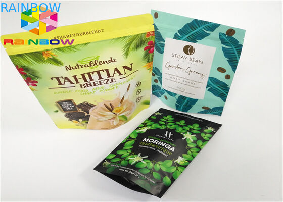 Das Molkeprotein-Pulver-Taschen-Verpackungs-/Reinaluminium-Folien-Molkeprotein-Pulver, das Pags/verpackt, stehen oben Taschen mit Reißverschluss