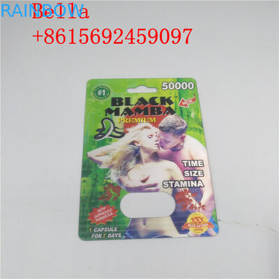 Schwarze Plastikblase, die für das männliche Verbesserungs-Kapsel-Verpacken verpackt