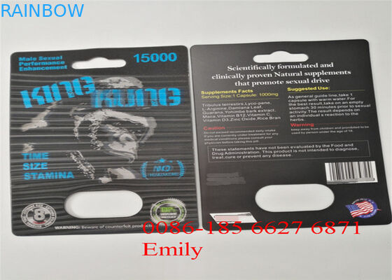 Blasen-Karte des gestrichenen Papiers, die glatte Laminierung für sexuelle Verbesserungs-Pillen verpackt