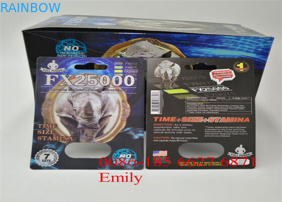 Blasen-Karte des gestrichenen Papiers, die glatte Laminierung für sexuelle Verbesserungs-Pillen verpackt