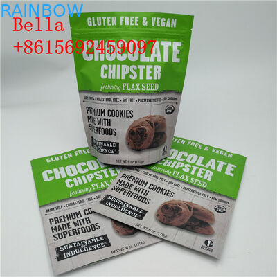 Kundenbezogenheits-Farbaluminiumfolie sackt Reißverschluss-Spitzen-Griff für das Plätzchen-Verpacken ein