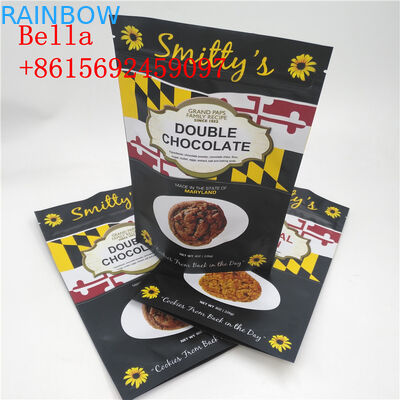 Kundenbezogenheits-Farbaluminiumfolie sackt Reißverschluss-Spitzen-Griff für das Plätzchen-Verpacken ein