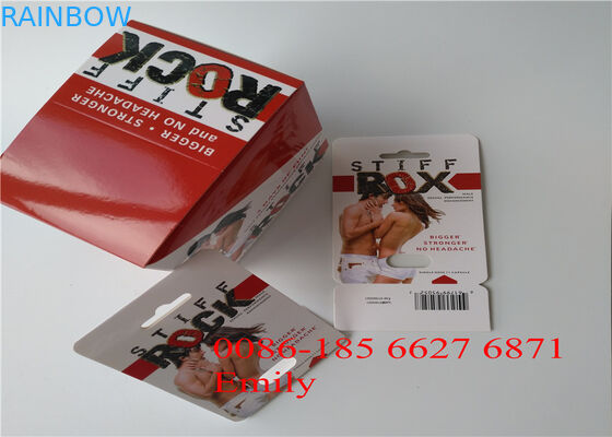 Materielle Blasen-Papierkarte, die für alle Penis-Energie-Kapseln der Natur-FX9000 verpackt
