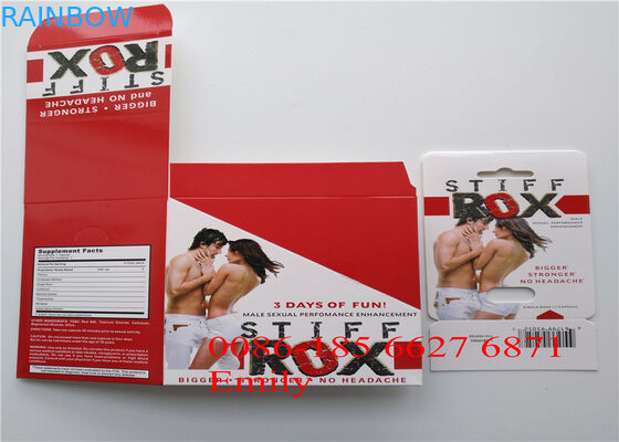 Materielle Blasen-Papierkarte, die für alle Penis-Energie-Kapseln der Natur-FX9000 verpackt