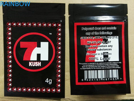 Kundenspezifischer Aufkleber der glatte Folien-druckte Plastikreißverschluss-Taschen-7h für CBD-Samen-Kapseln