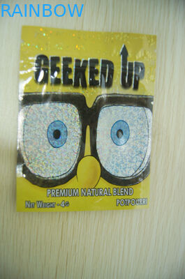 Bernsteinfarbiges verpackender Blatt-Kräuterweihrauch, Seitendichtungs-Beutel 4g der Sicherheits-drei