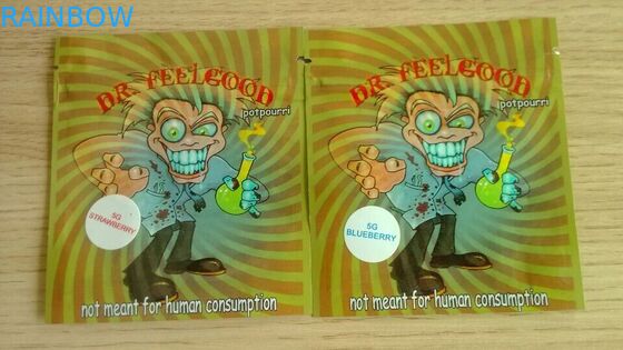 Bernsteinfarbiges verpackender Blatt-Kräuterweihrauch, Seitendichtungs-Beutel 4g der Sicherheits-drei