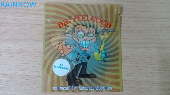 Bernsteinfarbiges verpackender Blatt-Kräuterweihrauch, Seitendichtungs-Beutel 4g der Sicherheits-drei