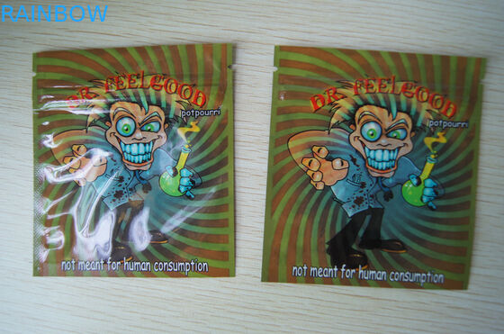 Bernsteinfarbiges verpackender Blatt-Kräuterweihrauch, Seitendichtungs-Beutel 4g der Sicherheits-drei