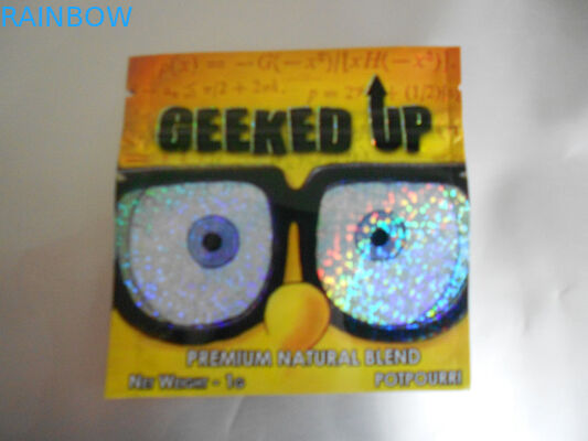 Bernsteinfarbiges verpackender Blatt-Kräuterweihrauch, Seitendichtungs-Beutel 4g der Sicherheits-drei