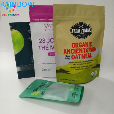 Bunt stehen Sie oben Beutels-Matt-Oberfläche mit obersten Riss-Kerben mit Reißverschluss