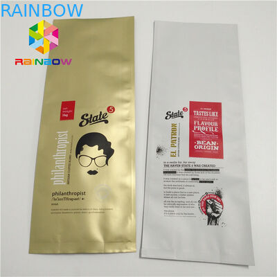 Große verpackende Größen-Plastikbeutel, Aluminiumfolie-Taschen mit Ventil-Viererkabel-Dichtungs-Seite