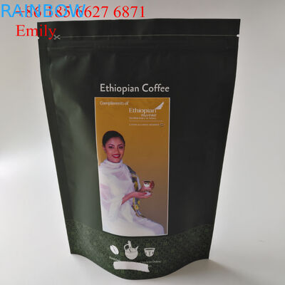 Machen Sie den Folien-Beutel Reißverschluss zu, der 250g 500g mit der Entgasung von Einwegventilen verpackt