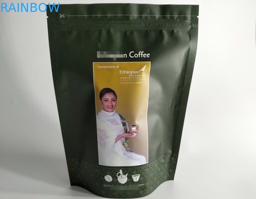 Lamellierte kundenspezifische Plastikbeutel, die Reißverschluss-Oberflächenabdichtung mit Ventil verpacken