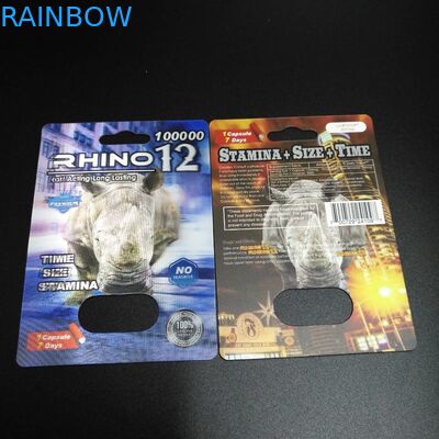 Keine Kopfschmerzen-Blisterpackung, die sexuellen Paket-Karten-Kasten des Pillen-Kapsel-Nashorn-69 verpackt