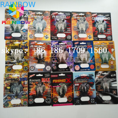 Keine Kopfschmerzen-Blisterpackung, die sexuellen Paket-Karten-Kasten des Pillen-Kapsel-Nashorn-69 verpackt