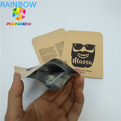 Pillen-Folien-Beutel, der kundengebundenen Siegelbeutel des Beispielkraftpapier-drei Seite verpackt