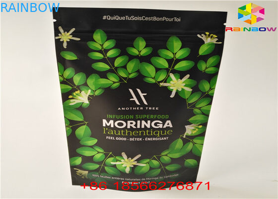 Matcha-Tee stehen oben Reißverschluss-Beutel, lamellierte, die materielle Aluminiumfolie Kraftpapier aufbereiten