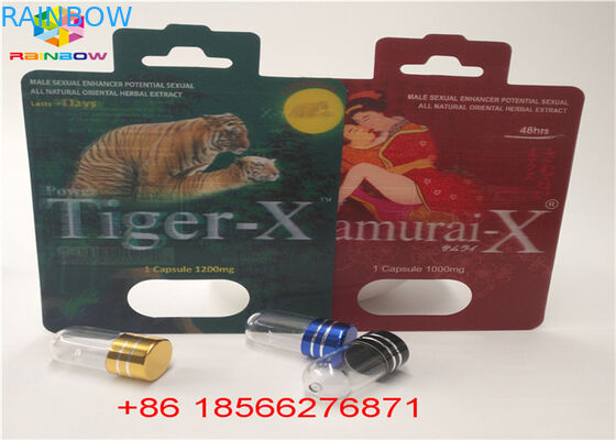 Sex-Pillen-Blasen-Karte, die 3D Schaukarton-Kapsel-Papierkasten mit doppeltem Loch verpackt