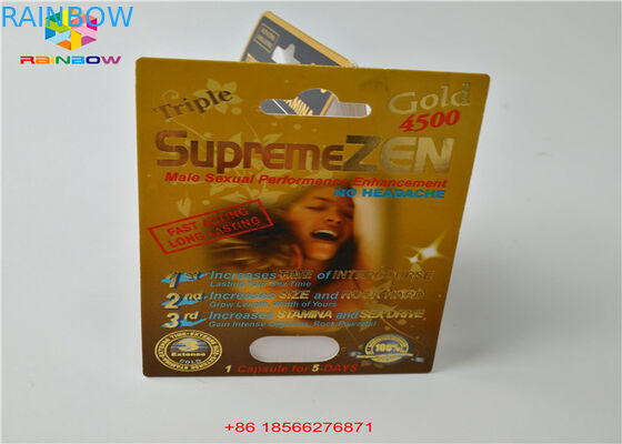 Sex-Pillen-Blasen-Karte, die 3D Schaukarton-Kapsel-Papierkasten mit doppeltem Loch verpackt