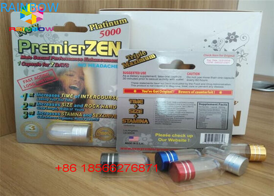 Sex-Pillen-Blasen-Karte, die 3D Schaukarton-Kapsel-Papierkasten mit doppeltem Loch verpackt