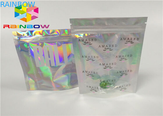Verpackenganz eigenhändig geschrieber hologrammlaser Druck-Reißverschlussplastik-Plastik-Folie stehen mit Reißverschluss oben Zipbeutel für Geschenk/Flaschen