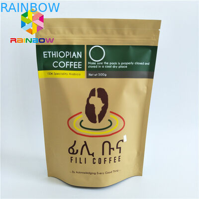 Das lamellierte materielle Plastikbeutel-Verpacken mit Reißverschlusssteht oben Taschen mit einem Weisen-Ventil