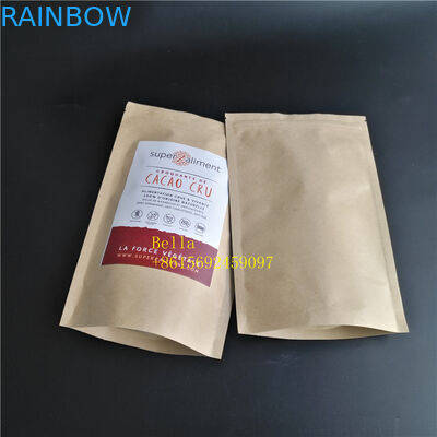 Blatt-Logo Druckteebeutel, die Brown-Kraftpapier-Reißverschluss-Beutel mit klarem Fenster verpacken