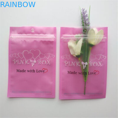 Wiederversiegelbarer kosmetischer Verpackentaschen-rosa Wimper-Ohrring-Halsketten-Schmuck-Reißverschluss-Beutel