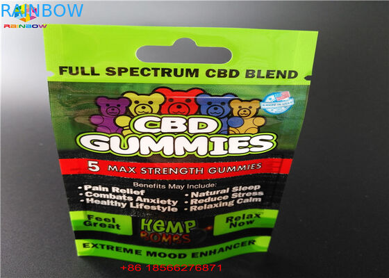 Lamelliertes Aluminiumkissen Packa blase CBD GUMMIES Plastiktaschen mit Fenster