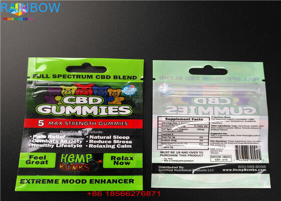 Lamelliertes Aluminiumkissen Packa blase CBD GUMMIES Plastiktaschen mit Fenster